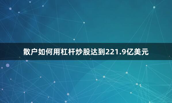 散户如何用杠杆炒股达到221.9亿美元